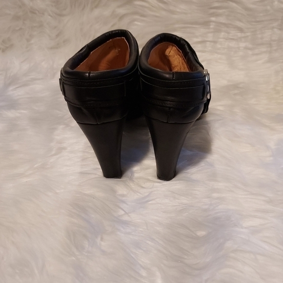 Frye Katie Heel Leather Cowgirl Western Black Ankle Booties boots sz 10M - Picture 7 of 14